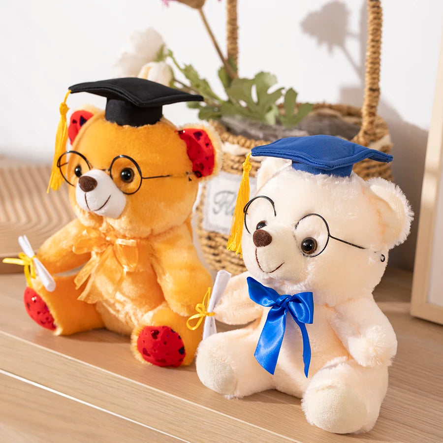 Graduation Bear Plush Toy Cute Teddy Bear Soft Doll Boys Girls Students Graduation Gift