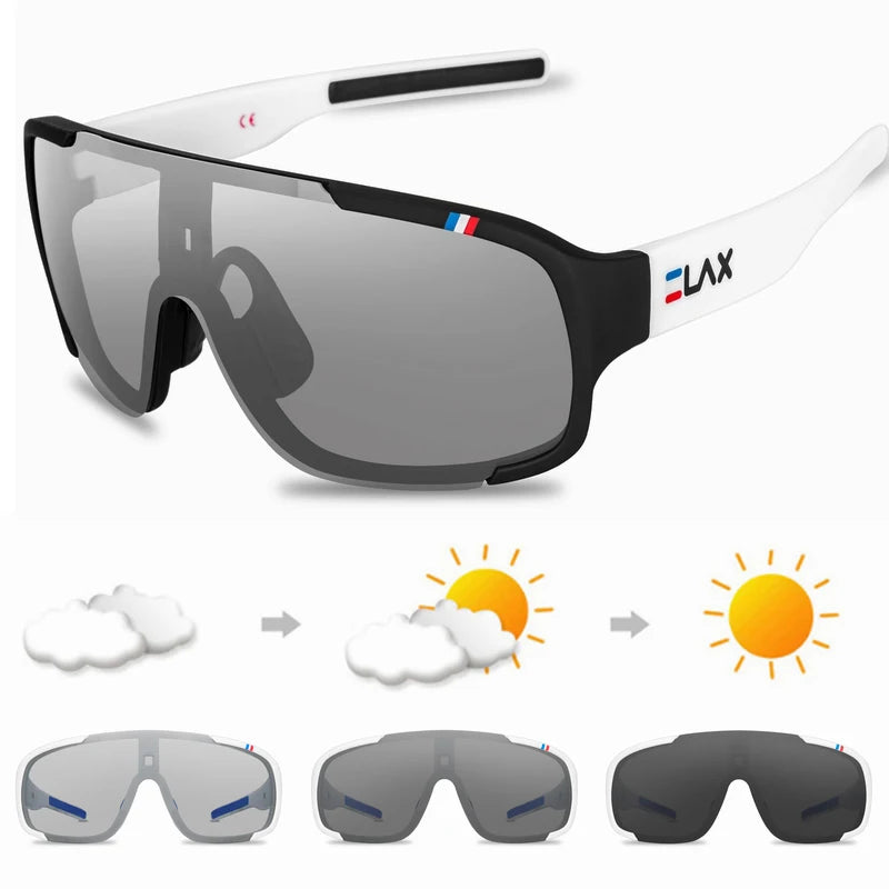 ELAX Polarized Photochromic UV400 Cycling Sunglasses for Men & Women
