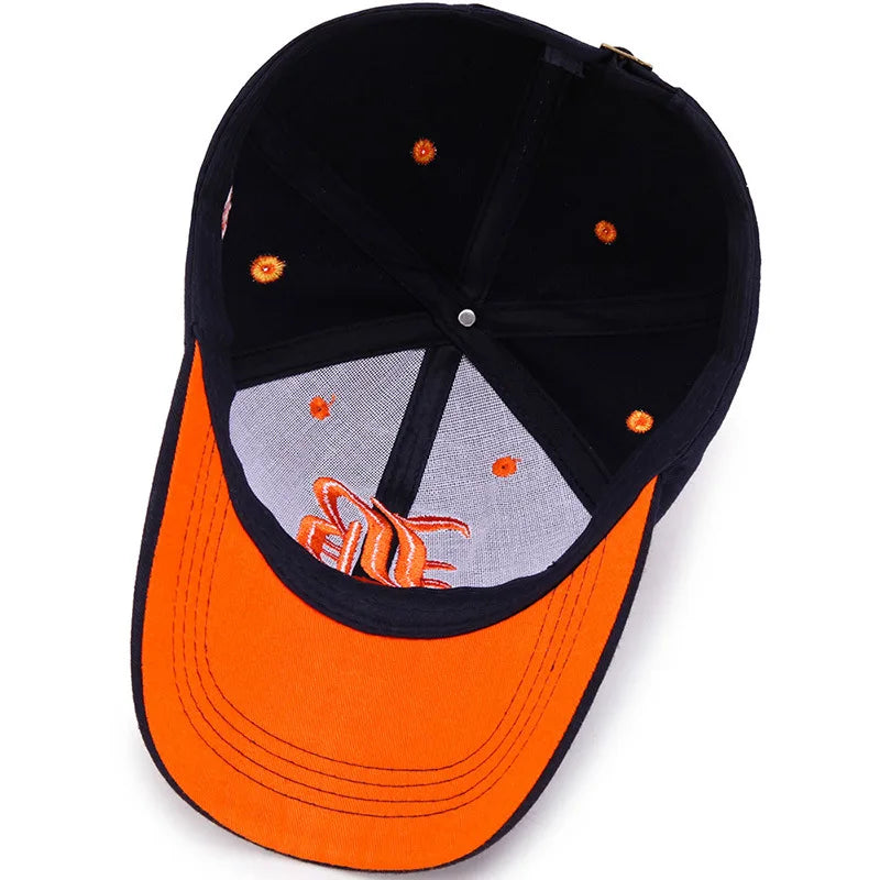 Embroidered Cotton Snapback Baseball Cap for Casual Outdoor Style