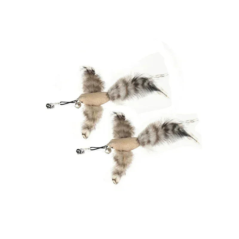 Peacock Bird Cat Teaser Wand for Interactive Hunting and Play