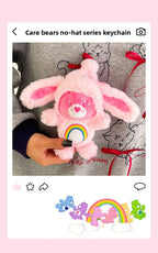Care Bears Rabbit Hat Plush Keychain Rainbow Bear Bag Charm Gift