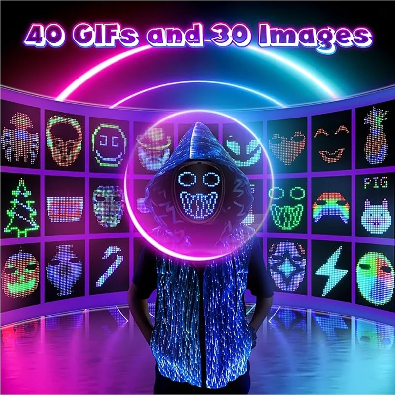 Kids LED Mask with Gesture Sensing, Children Light up Mask for Halloween Christmas Costume Cosplay Birthday Parties Party