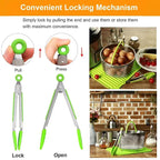 Anti-Slip Stainless Steel Cooking and Serving Tongs for Kitchen