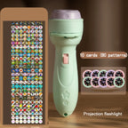 Baby Projector Torch Cartoon Projection Flashlight Early Education Cognition Before Bedtime Story Book 80 Patterns Luminous Toys