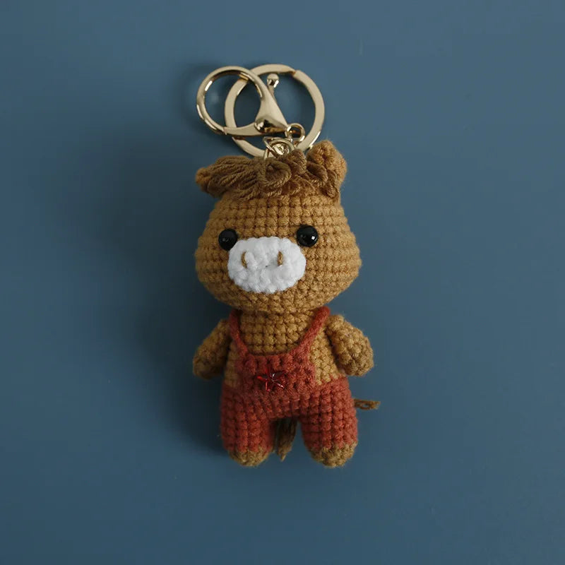 Cute Puppy Crochet Keychain Handmade Dog Bag Charm