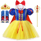 Kids Snow White Princess Costume Dress with Cape