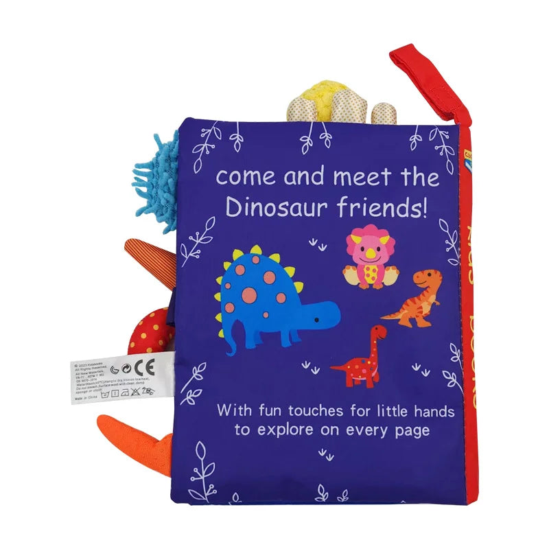 Baby Sensory Cloth Book with Crinkle Pages and Interactive Rattle