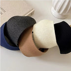 Wide Knitted Cotton Headband with Teeth for Women