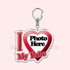 Custom Text I Love My Boyfriend Girlfriend Keychains Key Chain Photo Wife Hot Mom Dad King Queen Idol Baby Family Keychains Gift