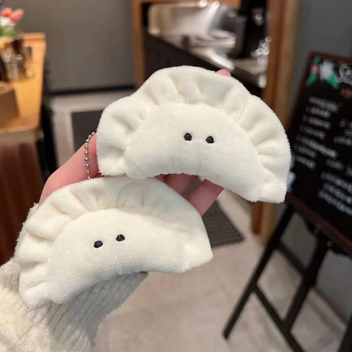 Soft Plush Dumpling Keychain Cute Food Bag Charm