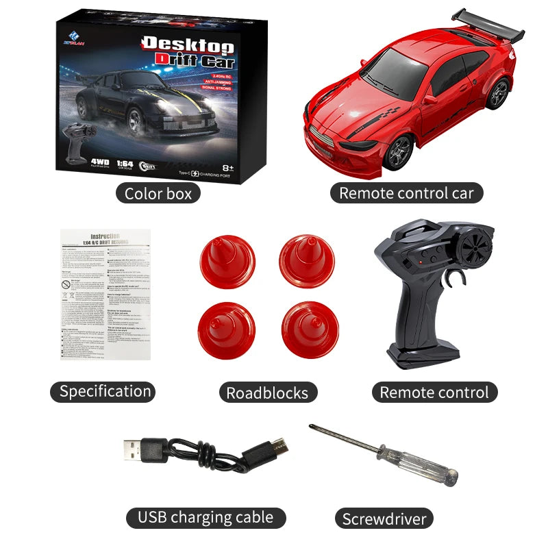 KF20 1:64 Mini 4WD RC Drift Racing Car with Full Proportional Control
