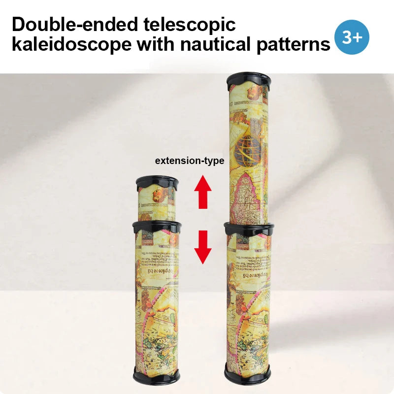 Classic Retractable Three Mirror Kaleidoscope Educational Toy