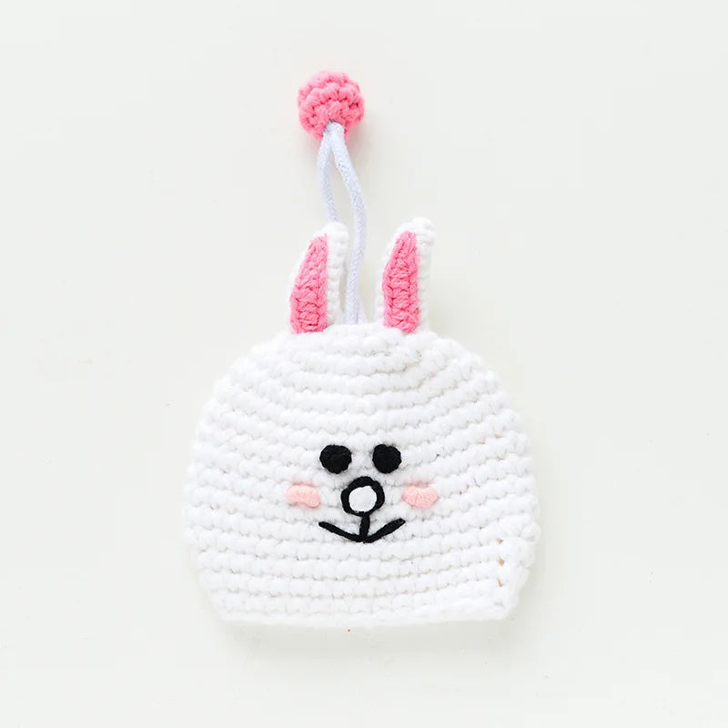 Cartoon Dog Key Case Handwoven Key Organizer Pouch