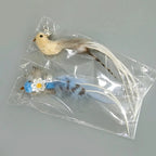Interactive Bird Feather Cat Wand Toy for Indoor Hunting Play
