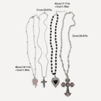 Y2K Sweet Cool Girl Personalized Creative Cross Love Pendant Necklace, Suitable for Daily Wearing