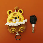 Cartoon Dog Key Case Handwoven Key Organizer Pouch
