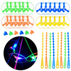 1-5pcs LED Luminous Bamboo Dragonfly Hand Pushing Saucer Toys Kids Outdoor Hand Pushing Saucer Spinning Top Toy Transmit Gifts