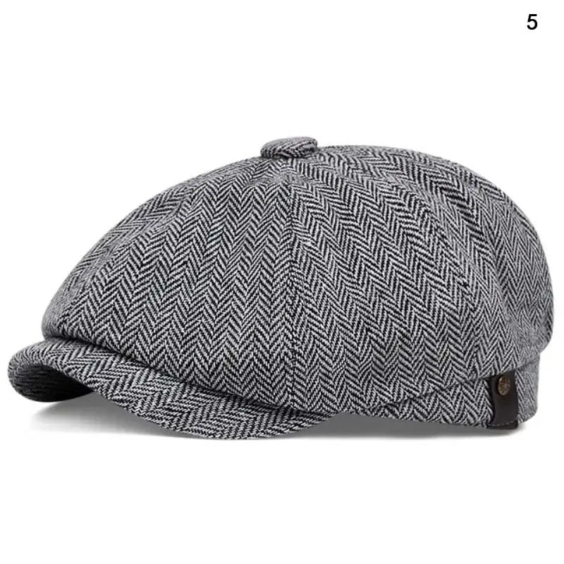 Retro Newsboy Octagonal Beret Cap for Classic Casual Style