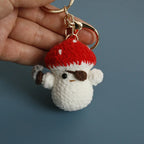 Cute Mushroom Rabbit Crochet Keychain Bunny Bag Charm