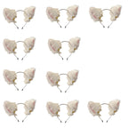 Plush Lace Cat Ears Bell Headband for Women