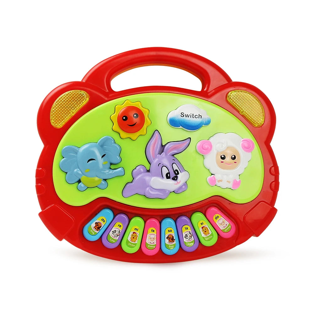 Kids Cartoon Piano Keyboard with Animal Sounds & Flashing Lights