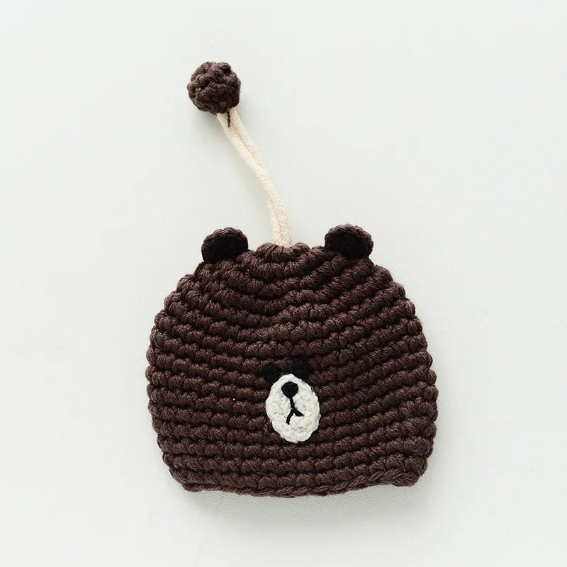 Cartoon Dog Key Case Handwoven Key Organizer Pouch