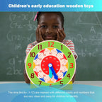 Montessori Wooden Learning Clock Time Teaching Toy for Kids