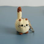 Cute Crochet Kitten Keychain Smiling Cat Bag Charm