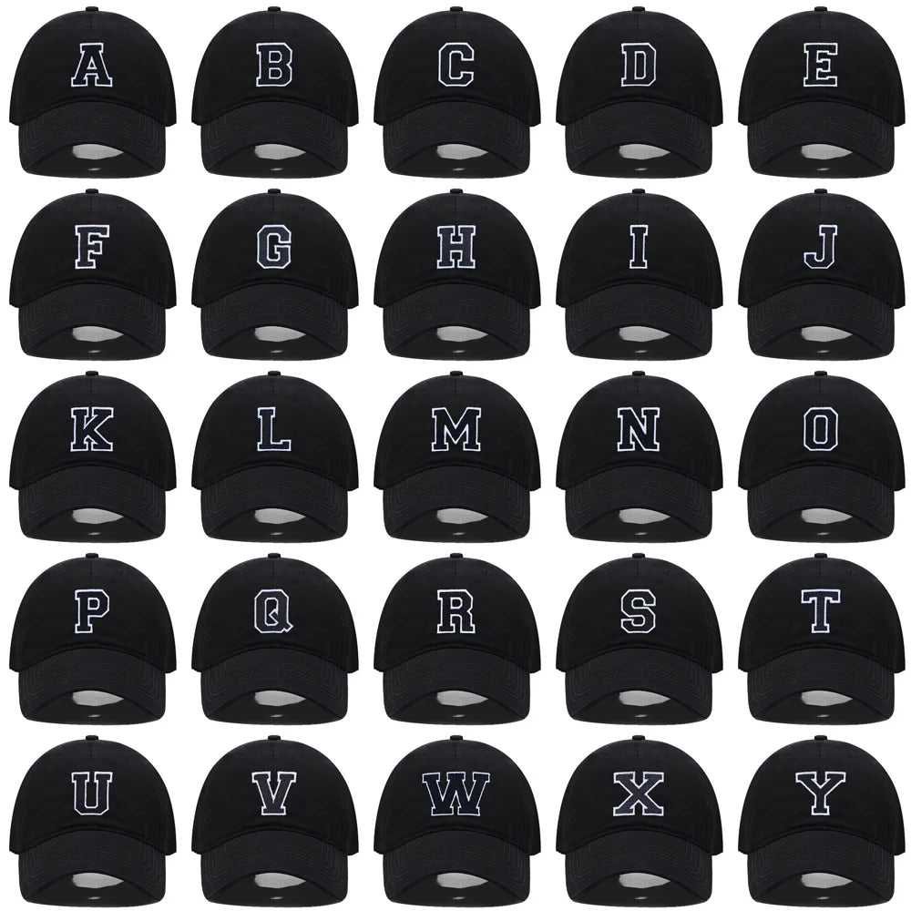 Initial Letter Embroidery Baseball Cap for Casual Sport Style