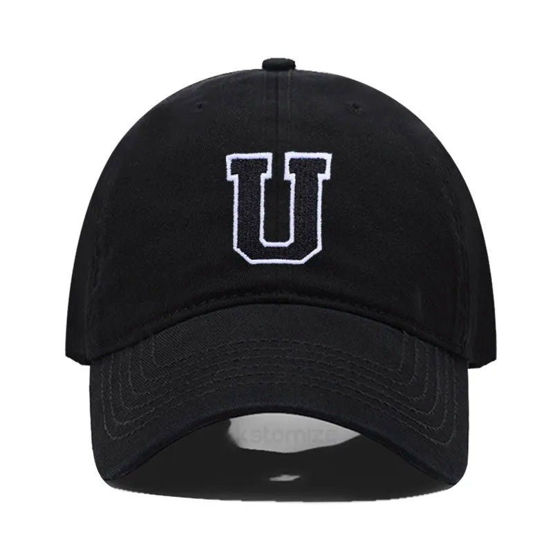 Initial Letter Embroidery Baseball Cap for Casual Sport Style
