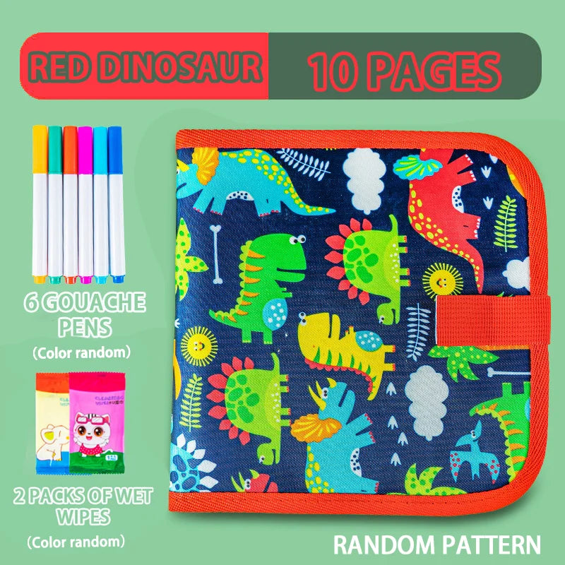 Erasable Reusable Doodle Book Drawing Pad with 12 Watercolor Pens