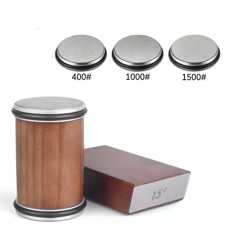 Rolling Knife Sharpener Kit – Magnetic Diamond Sharpening Stone with 15° & 20° Angle Guide