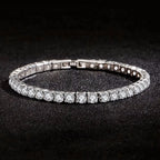 S925 Sterling Silver Bracelet Zirconia Tennis Ball Women Fashion Simple Engagement Wedding Charm Jewelry 4mm 16-20cm