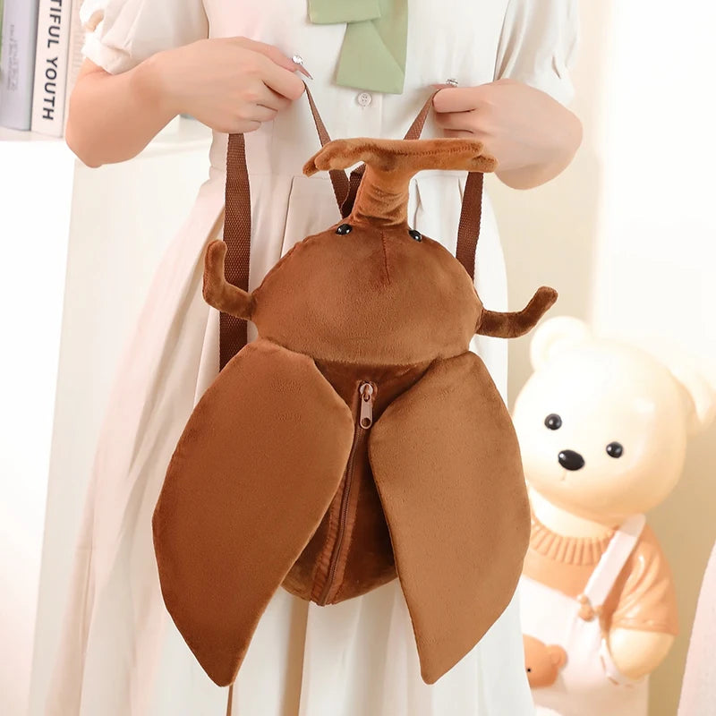45CM Cartoon Cicada Beetle Plush Backpack Soft Stuffed Toy