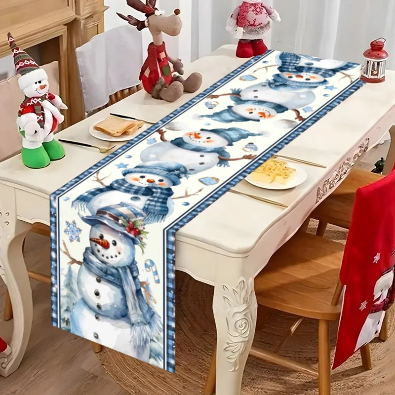 Santa Claus Christmas Table Runner Christmas Decorations For Home 2025 Xmas Table Flag Navidad Noel Gifts New Year Tablecloth