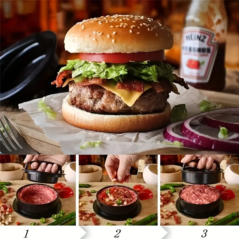 Non-Stick Hamburger Press Mold – Meat Patty Maker & Stuffed Pie Kitchen Tool