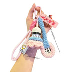 Crochet Badminton Keychain Mini Sports Bag Charm