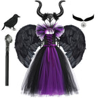Girls Maleficent Costume Dress – Luxury Villain Tulle Gown