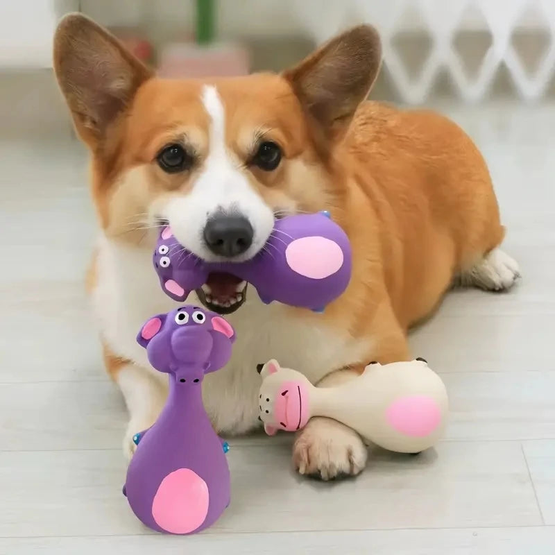 Soft Rubber Squeaky Dog Toy for Interactive Fetch and Chew Play