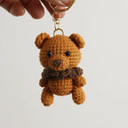 Cute Bear Couple Crochet Keychain Matching Animal Charm
