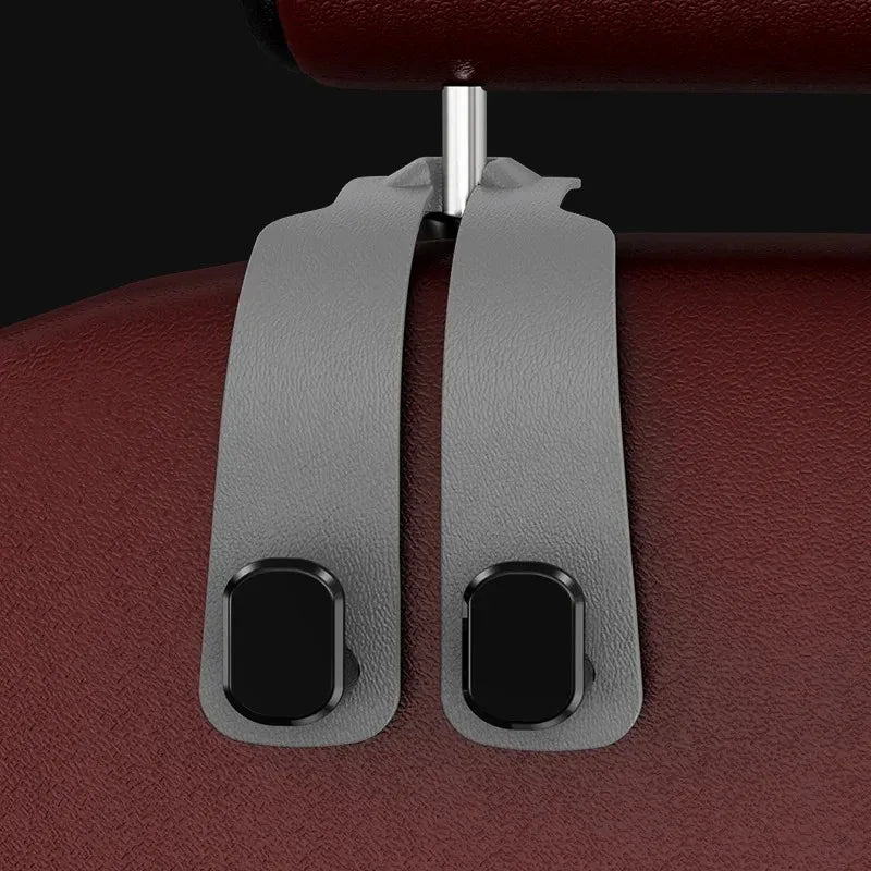 Fit for Headrest Hook Seatback Storage Rack Backpack Holder Multi-Functional Suede Double-Ended Hook - Universal