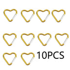 10PCS Heart Shaped Aluminum Carabiner Keychain Clips for Everyday Use