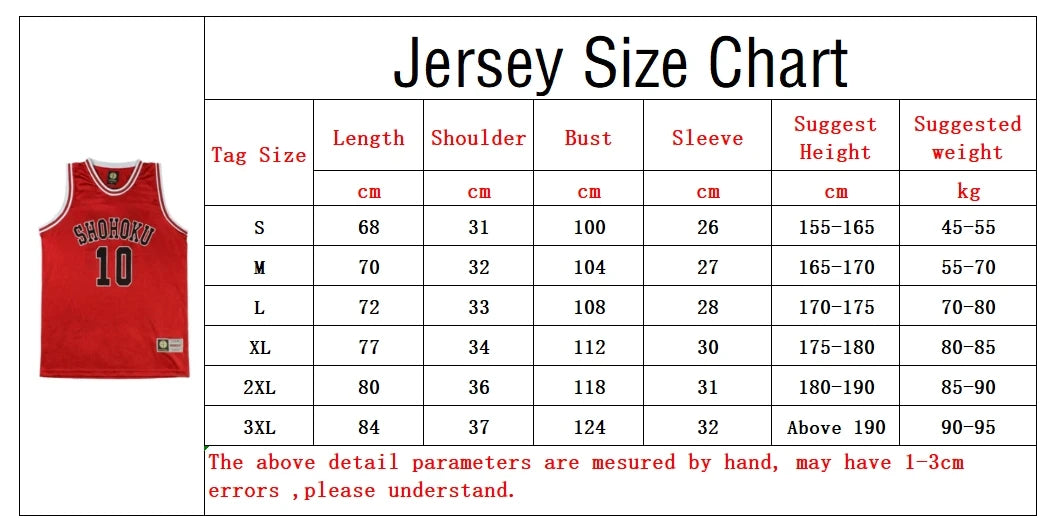 Anime Shohoku Basketball Jersey Cosplay Costume – Sports Uniform