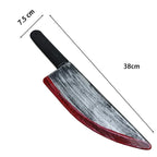 Halloween Bloody Butcher Knife Prop Scary Plastic Slasher Cleaver Knife Props for Halloween Haunted House Costume Accessories