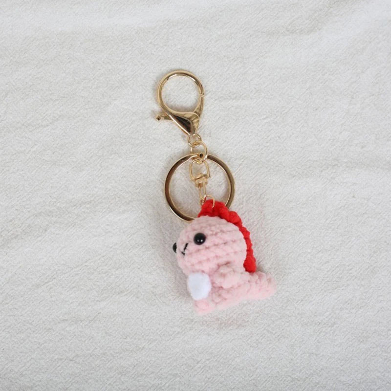 Mini Animal Crochet Keychain Cute Knitted Doll Keyring