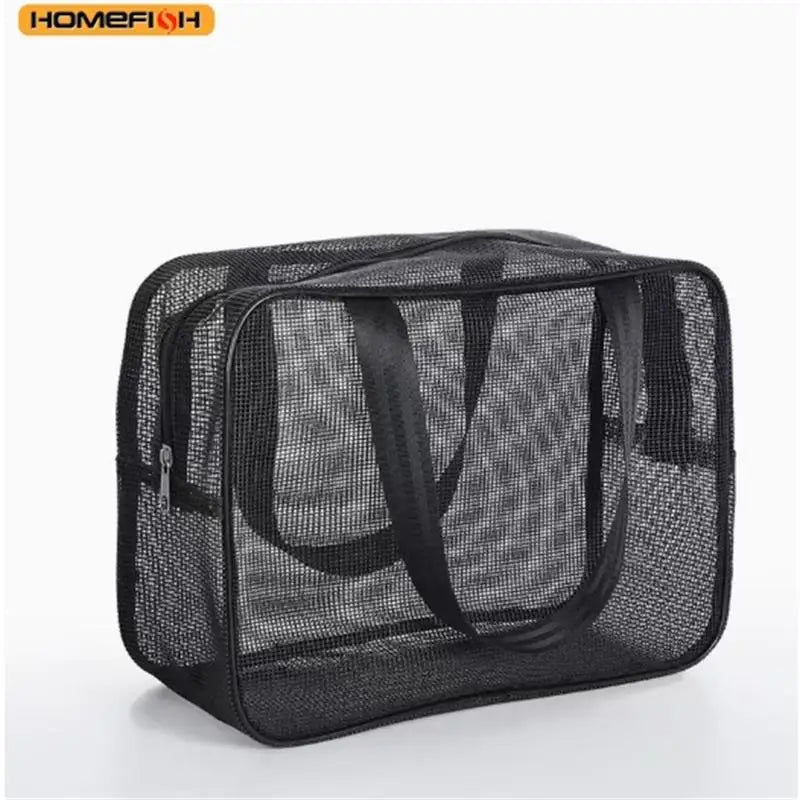 Portable Mesh Shower Storage Bag Large Capacity Travel Toiletry Organizer