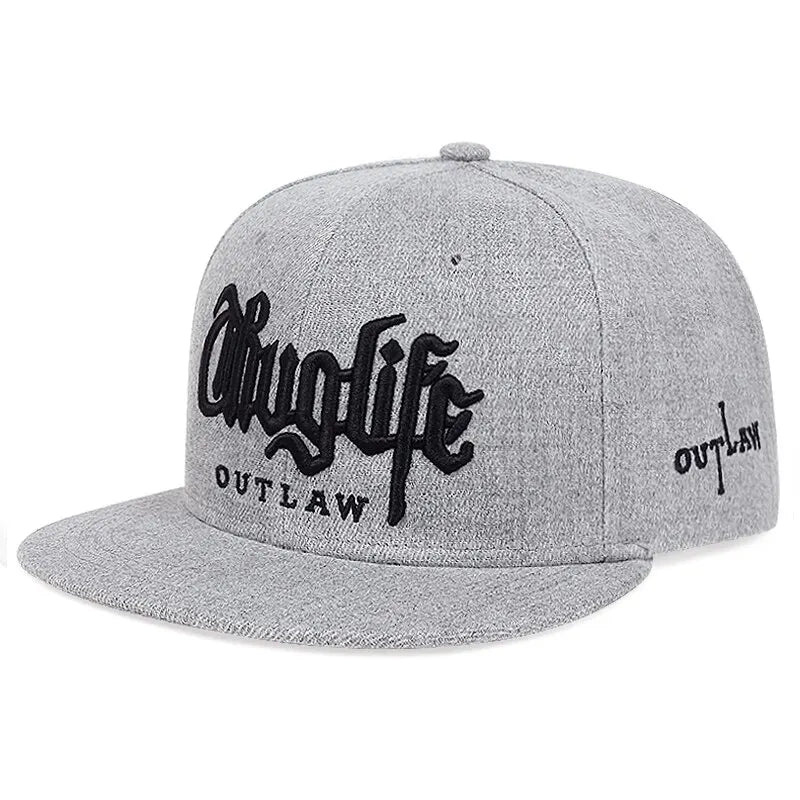 Thug Life Embroidery Snapback Baseball Cap for Streetwear Style