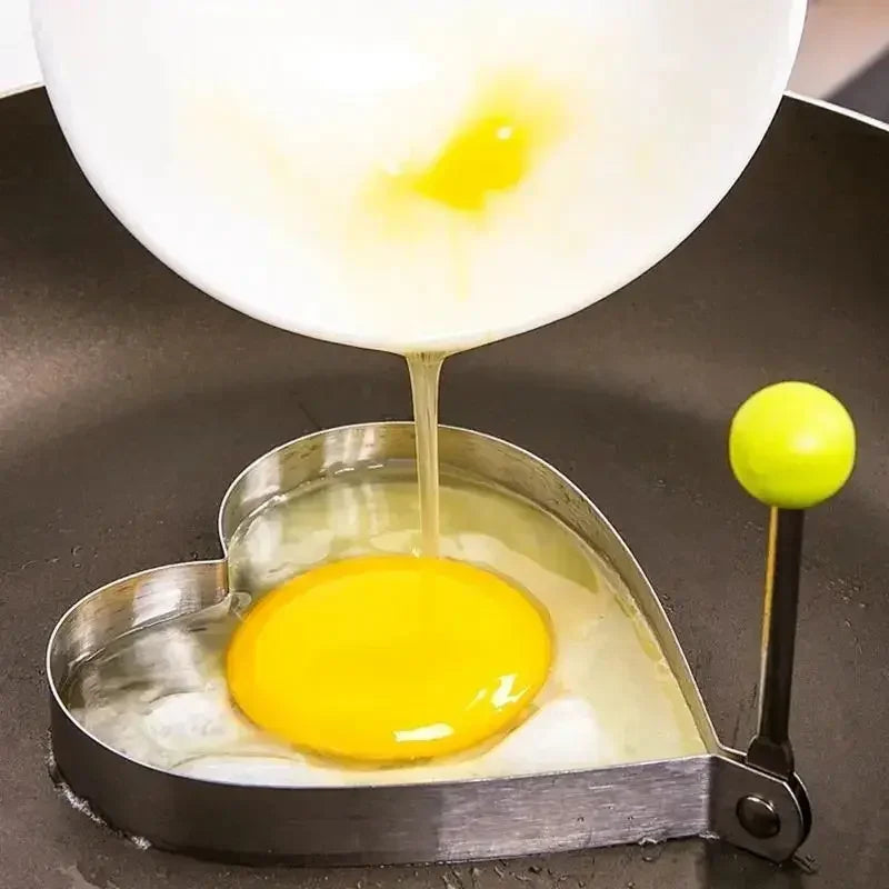Stainless Steel Heart Fried Egg Mold for Pancakes and Omelettes