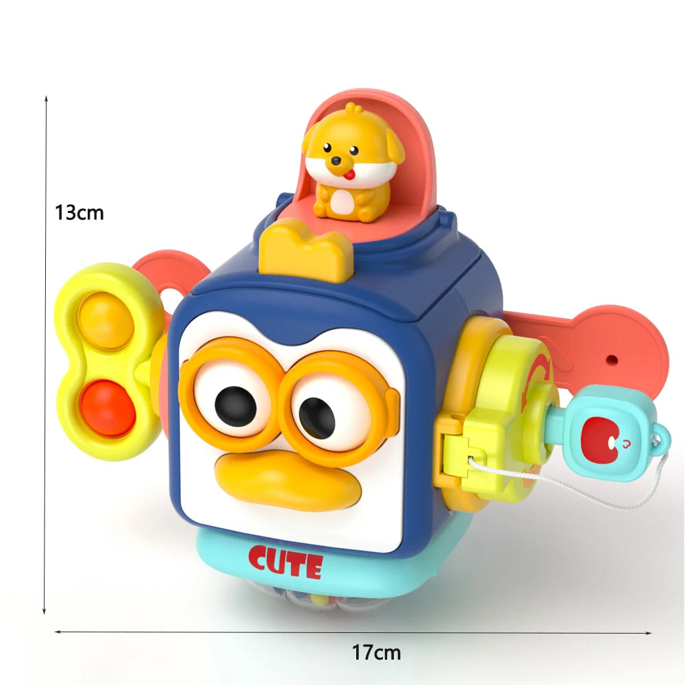Montessori Busy Board Cube Sensory Toy – Toddler Learning Activity