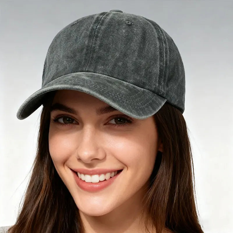 Washed Cotton Adjustable Baseball Cap for Everyday Casual Style